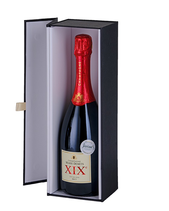 Luxe verpakking met Cuvée XIX Marie Demets Champagne - jeromeschampagne.nl